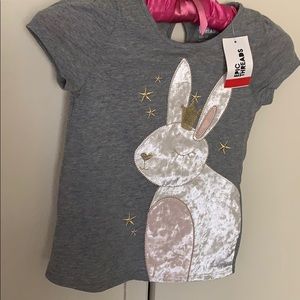 Blouse soft bunny,  gold embroidery stars